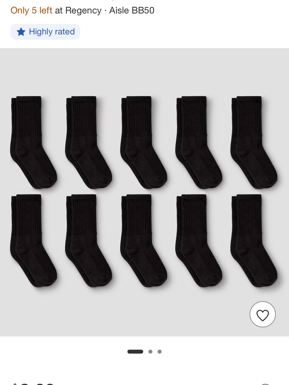 Pack of 9 Black Crew/Low Socks